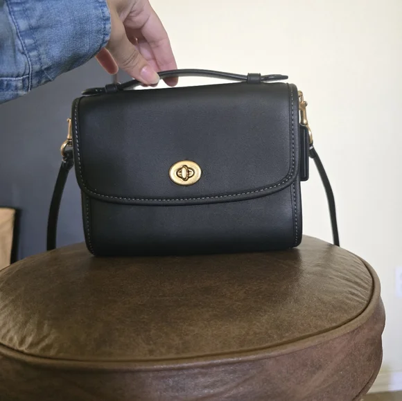 Coach Kip Turnlock Black Crossbody Bag - Picture 8 of 14